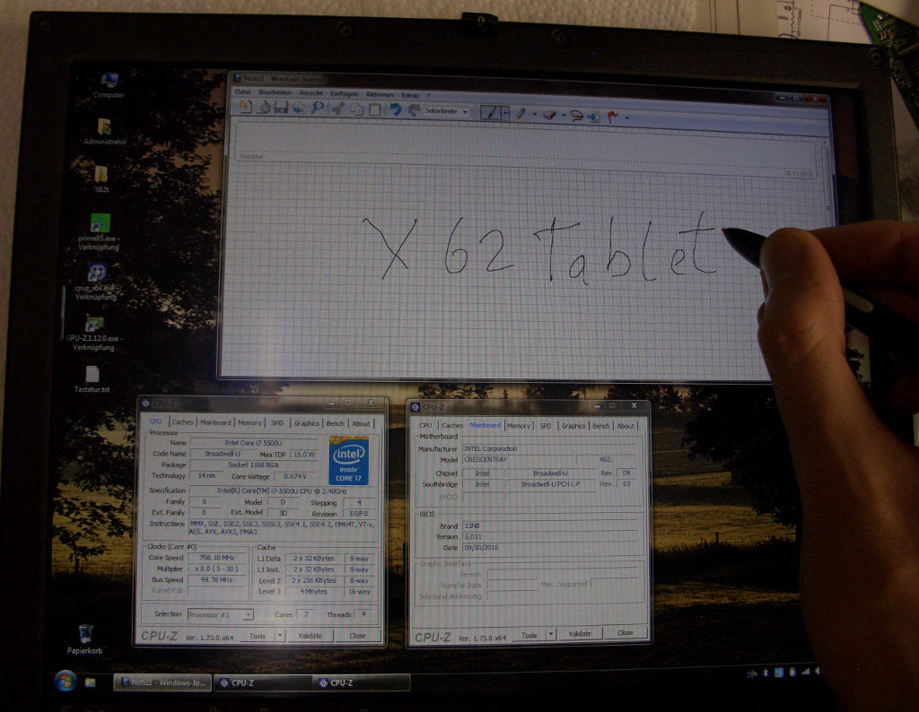 ThinkPad X62 Tablet screen